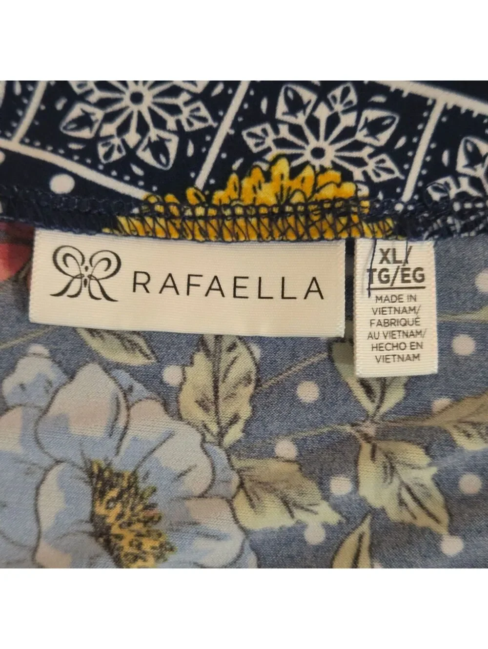 Rafaella Mediterranean Blue Floral Wrap Dress XL